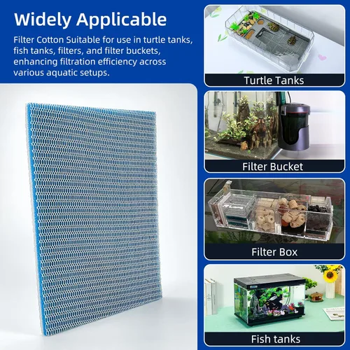 Vista 5 de Filtración Acuario Filtro Medios, Filtre Floss, Esponja y Almohadilla Que Ofrecen Filtración Eficiente Permeabilidad al Agua Excepcional