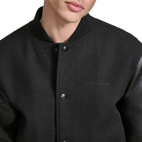 Vista 5 de Champion Men's Letterman Varsity Bomber Jacket With Faux Leather Sleeves