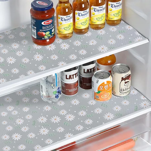 Vista 10 de Forro de Estante de Cereza para Gabinetes de Cocina - Forro de Cajón No Adhesivo, Forros Antideslizantes Lavables para Refrigerador para Estantes