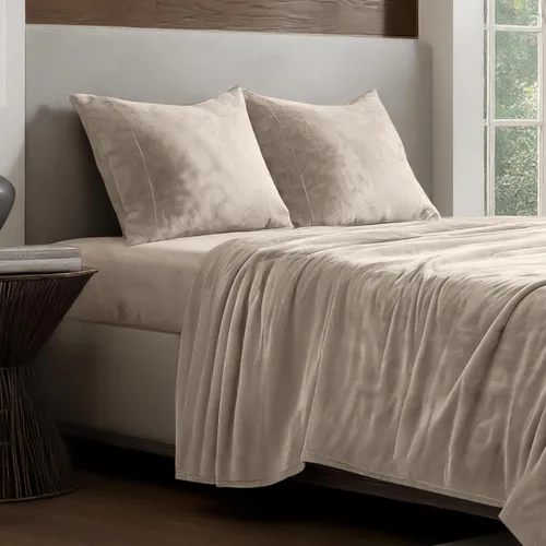 Vista 10 de Bare Home Juego de sábanas de microfelpa de forro polar, tamaño individual, terciopelo ultrasuave, acogedor y cálido, comodidad de felpa para todas