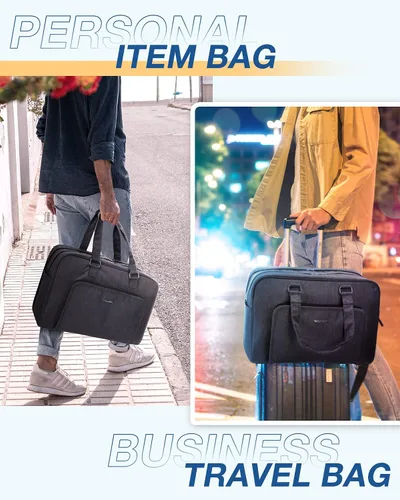 Vista 2 de BAGSMART Bolsa de lona grande para el fin de semana con bolsa de zapatos, puede contener laptop de 15.6 pulgadas, bolsa de mano para viajes