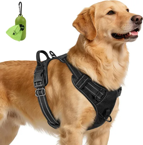 Vista 18 de Joytale Arnés sin tirones para perros pequeños, chaleco reflectante para mascotas con clip frontal, arnés acolchado suave ajustable con asa de fácil