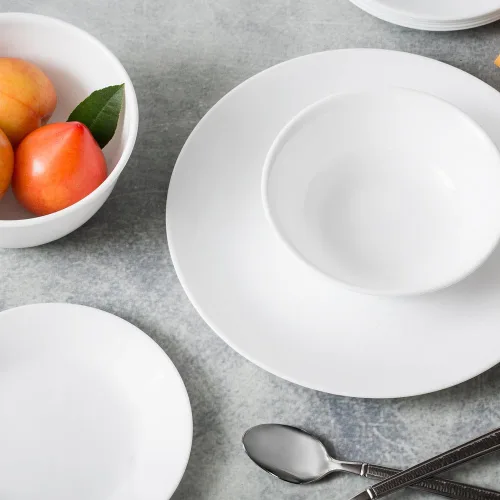 Vista 2 de Corelle Tazón de 18 oz para sopa de porcelana/vidrio de escarcha de invierno, 6.25 pulgadas.