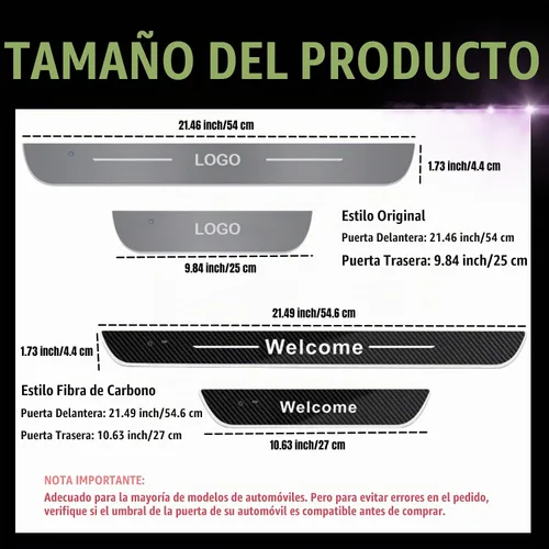 Vista 3 de Luces de umbral para coche, luz de pedal de coche con logotipo y texto personalizable, luces de bienvenida personalizadas para puerta de coche