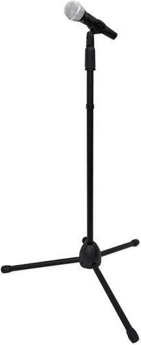 Vista 4 de Rockville Wired Pro Mic Kit 1 - Micrófono de metal de gama alta+soporte para micrófono+bolsa de transporte+cable, negro M-56 Neodymium Dynamic