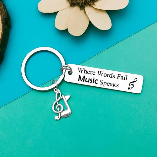 Vista 4 de Llavero de música para amantes de la música, regalos para mujeres y hombres, llavero de nota musical, regalo para profesores de música, regalo