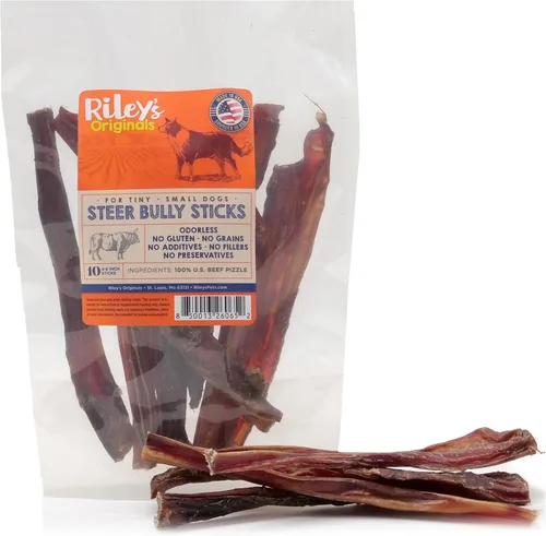 Vista 9 de Riley's Steer Bully Sticks para perros pequeños a medianos – Premio para perros de un solo ingrediente, fácilmente digeribles, 100% palitos de carne