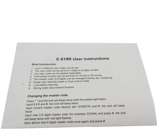 Vista 7 de Teclado digital electrónico con bloqueo de retardo de tiempo para caja fuerte, hasta 5 códigos de usuario, retardo de tiempo de 0 a 59 minutos