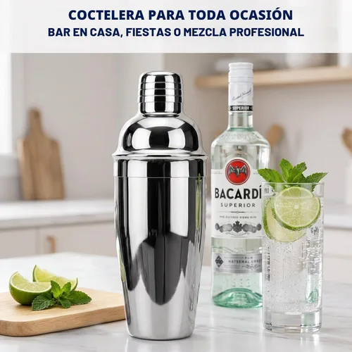 Vista 3 de Coctelera coctelera de 24 onzas, coctelera de Martini Plateado
