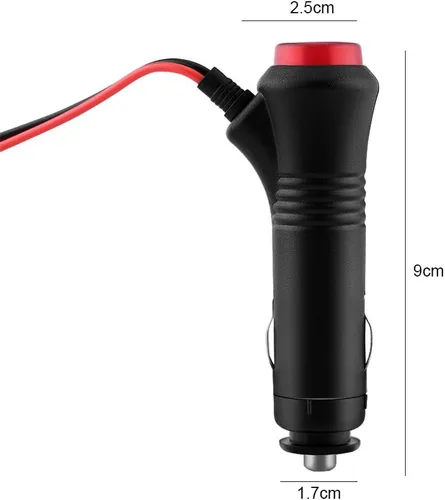 Vista 5 de Enchufe para encendedor de cigarrillos de automóvil, conector de encendedor de cigarrillos de 12 V-24 V, fusible de interruptor de encendido