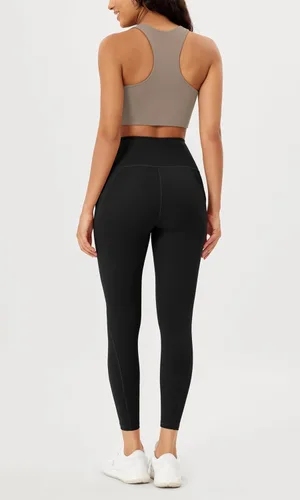 Vista 4 de ODODOS - Leggings de yoga con cintura alta y bolsillos para mujer, pantalones de yoga deportivos con control de abdomen, no se transparentan