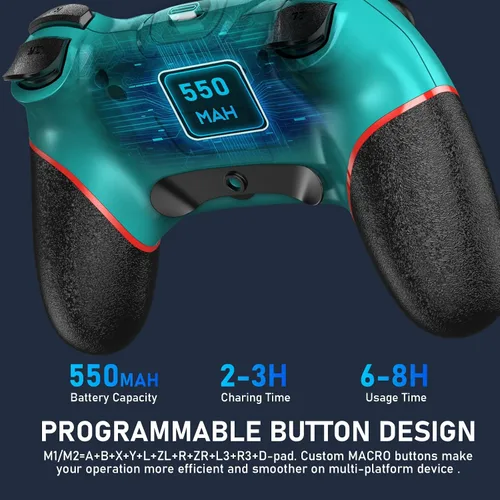 Vista 4 de Controller for Switch, Wireless Pro Controller for Switch 2SwitchSwitch LiteSwitch OLED, Remote Gamepad with Joystick, Adjustable Turbo Vibration