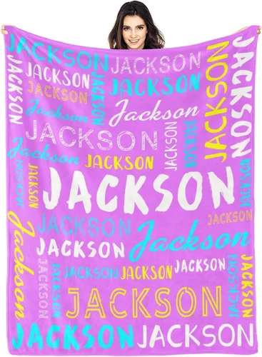 Vista 38 de Manta personalizada con nombre, manta personalizada con nombre y texto para adultos, niños, cumpleaños, Navidad, Día de la Madre, Padre, Día de San