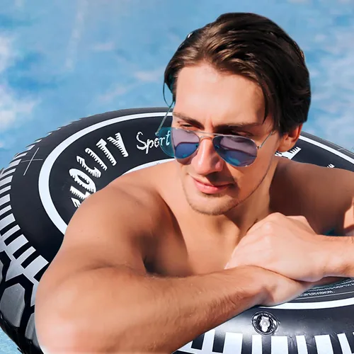 Vista 4 de Flotador inflable de piscina para adultos, tubos gigantes inflables para neumáticos, anillos de natación, decoración de fiesta para piscina, lago