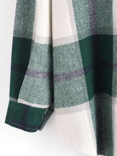 Vista 8 de ZAFUL Camisa de manga larga a cuadros para mujer, mezcla de lana con botonadura, chaqueta fina, blusa casual con bolsillo.