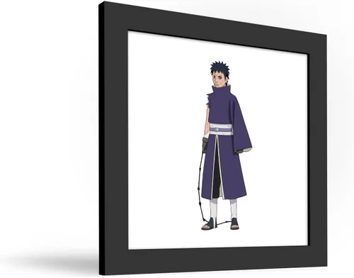 Vista 2 de Gallery Pops Naruto Shippuden - Arte de pared de Obito Uchiha, versión enmarcada negra, 12 x 12 pulgadas