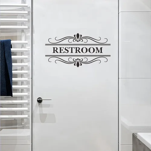 Vista 3 de Letrero de pared para baño, calcomanías de vinilo, removibles, bonito diseño artístico, mural para baño, baño, baño, baño, baño, baño, baño, baño
