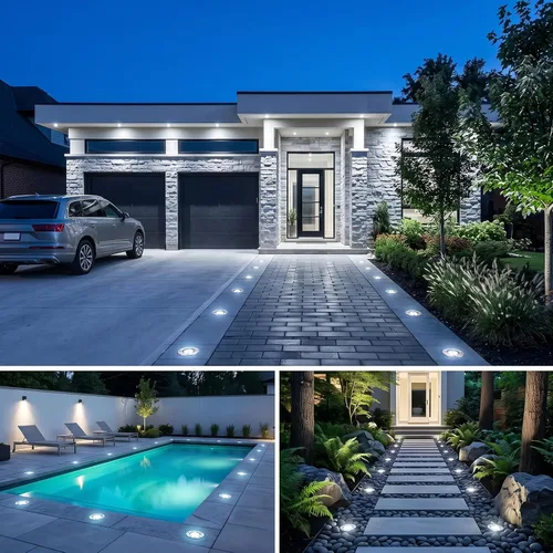 Vista 8 de JESLED Luces de paisaje de bajo voltaje, luces LED de pozo de 6 W IP67 impermeables, 6000 K luces blancas brillantes en el suelo con conectores
