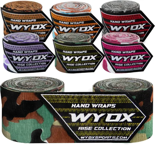Vista 13 de WYOX Gel Boxing Hand Wraps for Men Women – Elasticated Padded Long Wrist Straps Cotton & Nylon Blend for Muay Thai MMA, Kickboxing, BJJ Combat