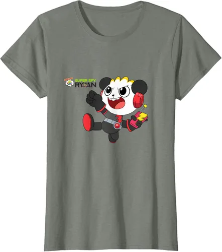 Vista 15 de Ryan's World Super Spy Combo Panda Camiseta, gris, S Asfalto