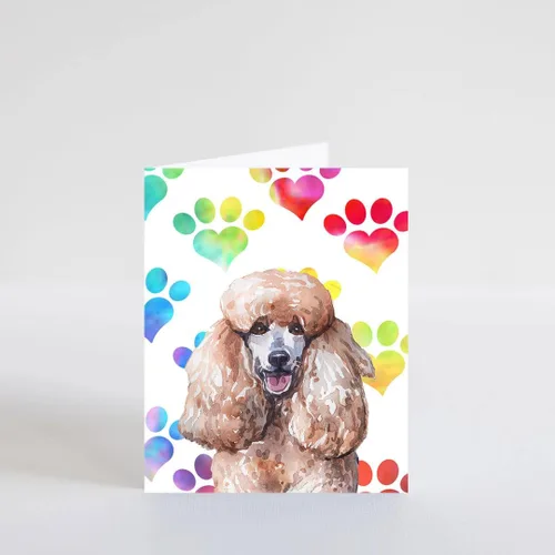 Vista 4 de Tarjeta de felicitación de perro caniche real, tarjeta para esposa, marido, novio, novia, perro, mamá, papá, tarjeta para él, su amigo, hermano