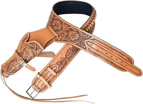 Vista 9 de Hilason Western Right Hand Gun Holster Rig 22 Cal Leather Cowboy