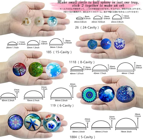 Vista 4 de Funshowcase Mini Semi Esfera Medio Ronda Silicona Molde Galleta Chocolate Teacake Fondant Candy Icing Tray