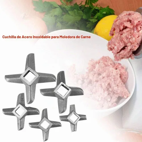 Vista 5 de Picadora de carne de repuesto #32 – Cuchillo de corte de acero inoxidable de 4 cruces resistente para molinillos de cocina, procesadores
