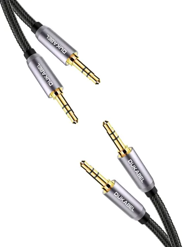 Vista 10 de DUKABEL Cable de Audio Auxiliar de 3,5 mm a 3,5 mm, 1,1 m/3,6 pies, Cable de Audio de Ángulo Derecho, Cable AUX Macho a Macho para Auriculares