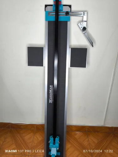 Vista 3 de Cortabaldosa workmax azul 1.20 con guía láser