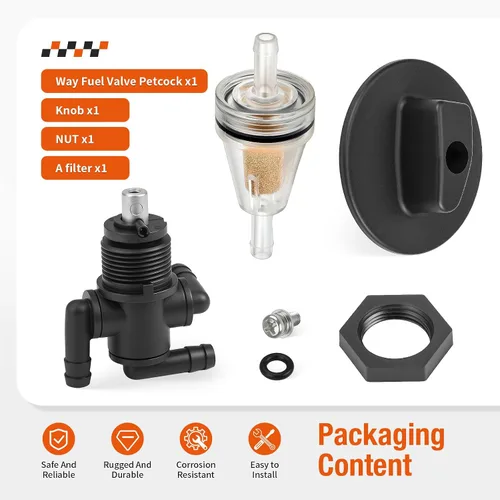 Vista 5 de 7052161 Válvula de depósito de combustible de 3 vías Petcock y tuerca de perilla para Polaris Sportsman 335 400 500 600 700 Magnum Trail Boss 325