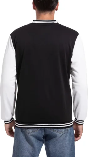Vista 3 de Chaqueta de béisbol universitaria para hombre, casual, ajustada, para hombre