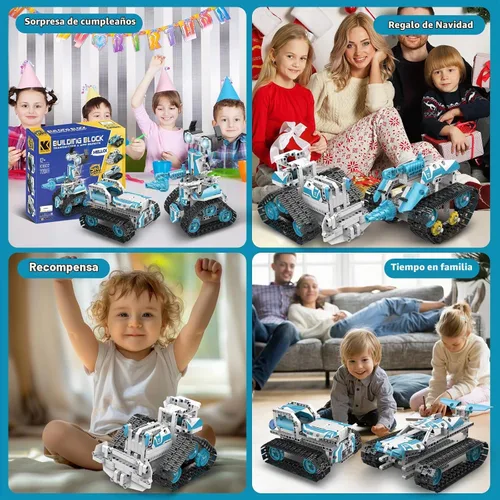 Vista 4 de Kit de construcción de robot con aplicación/control remoto, regalos STEM para niños de 6 a 16 años, juguetes robóticos de codificación técnica