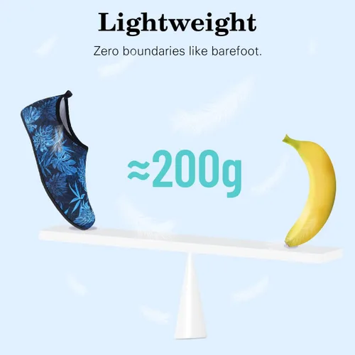 Vista 5 de HMIYA - Calcetines de agua para playa, zapatos de agua descalzos para yoga, calcetines de secado rápido, zapatos de natación y surf para mujer