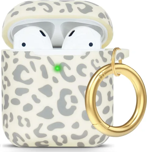 Vista 74 de Compatible con funda AirPods Pro 2019, Gawnock Funda de silicona suave y flexible para funda AirPods Pro para mujeres y niñas con llavero (Caqui)