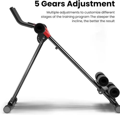 Vista 6 de Máquina de abdominales, máquina de entrenamiento abdominal, rueda de rodillo abdominal con monitor LCD ajustable de 5 engranajes, moldeador
