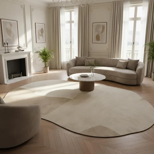 Vista 31 de Alfombra moderna con forma abstracta beige para sala de estar, dormitorio, comedor, contemporánea, lavable, de 2 x 3 pulgadas, decoración