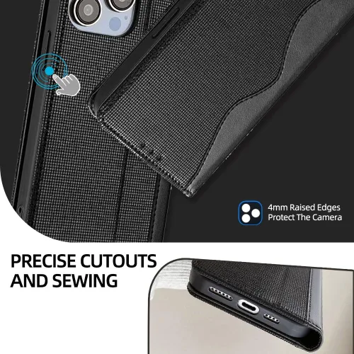 Vista 7 de Case Compatible with Redmi 13X 4G Wallet Card Slot Magnetic Closure Flip Kickstand Black