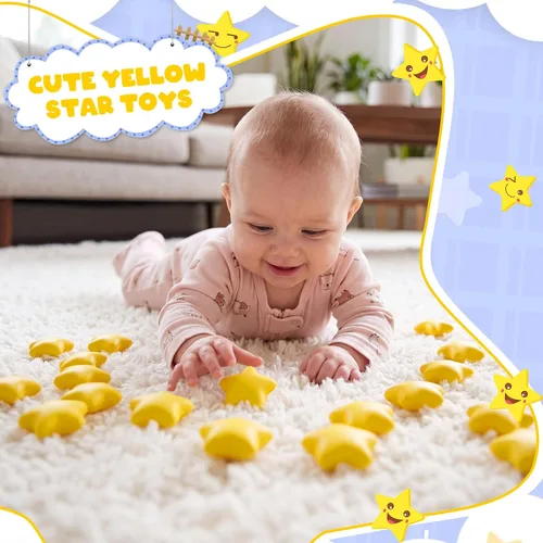 Vista 3 de Lenwen 100 bolas de estrés con forma de estrella a granel de 2 pulgadas de espuma mini estrella para aliviar el estrés para adolescentes y adultos