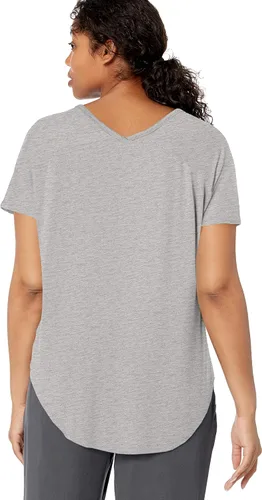 Vista 4 de Daily Ritual - Camiseta larga de manga corta con cuello en V para mujer