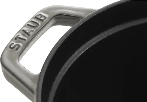 Vista 6 de Staub Hierro fundido Ovalado Cocotte de 1 cuarto - Gris grafito, fabricado en Francia