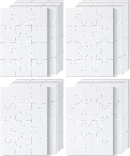 Vista 25 de Mr. Pen - Rompecabezas en blanco, paquete de 5, 100 piezas/paquete, 10.6" x 14.2" pulgadas, rompecabezas blanco, rompecabezas en blanco