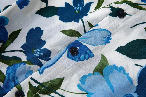 Vista 4 de Atwfo Conjunto de camisa hawaiana y pantalón corto para hombre, conjunto de 2 piezas para vacaciones, casual, con botones, playa, trajes florales