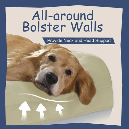 Vista 2 de Cama ortopédica grande para perros, cama impermeable para perros con funda extraíble, sofá suave para mascotas con 4 lados extraíbles y base
