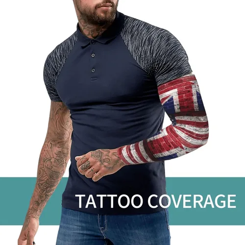Vista 6 de Unisex Lightweight Cooling Arm Sleeves American British Flag Wall Compression Warmer Cover For Outdoor Activity
