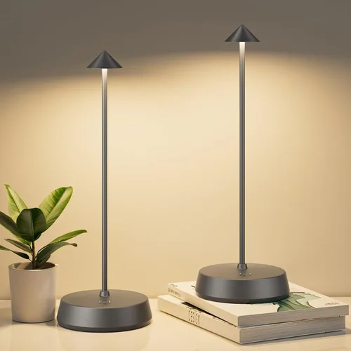 Vista 12 de Lámpara de mesa inalámbrica recargable, funciona con pilas, lámpara de escritorio de 6000 mAh, lámpara táctil regulable al aire libre, impermeable