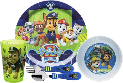 Vista 19 de Zak Designs Bluey - Juego de vajilla de 5 piezas, plástico duradero y acero inoxidable, incluye vaso, plato de 8 pulgadas, cuenco de 6 pulgadas, Azul