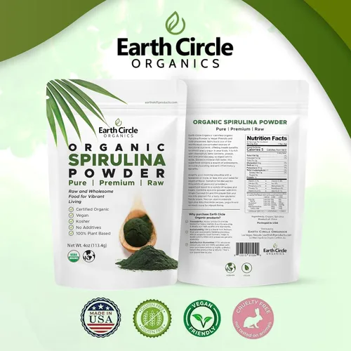 Vista 5 de Earth Circle Organics Espirulina en polvo