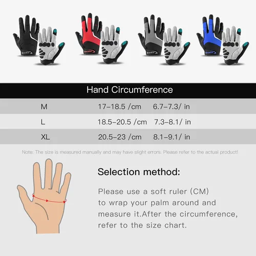 Vista 6 de KynciLOR Guantes de ciclismo para mujer y hombre, guantes de ciclismo con dedos para pantalla táctil y almohadillas de palma con silicona