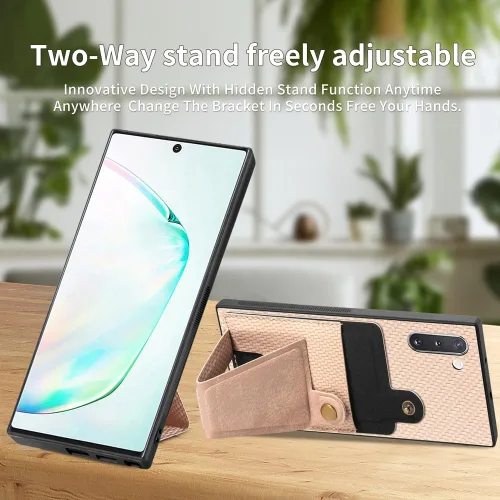 Vista 6 de Asuwish Funda de teléfono para Samsung Galaxy Note 10 5G con protector de pantalla de vidrio templado y soporte delgado para tarjetero, soporte